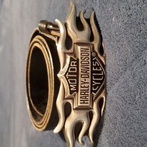 Harley Davidson Authentic Genuine Leather Belt & Buckle